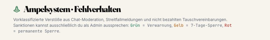 Happyswap App – Bewertungssystem
